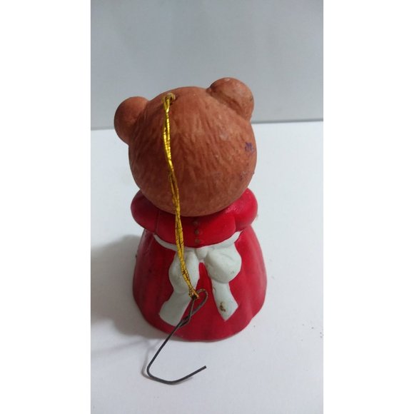Vintage Jasco Teddy Bear Christmas Ornament Bell L'il Chimer Made In Taiwan - Picture 3 of 8